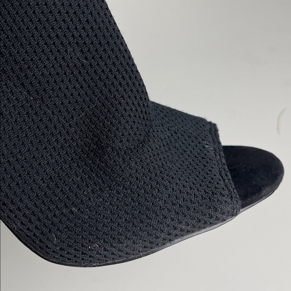 Zara over the knee high heel fabric boots, open toe - Picture 5 of 6